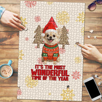 Chihuahua The Most Beautiful Time Xmas Christmas Puzzle Xmas Holiday Patterns - Wonder Print Shop