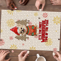 Chihuahua The Most Beautiful Time Xmas Christmas Puzzle Xmas Holiday Patterns - Wonder Print Shop