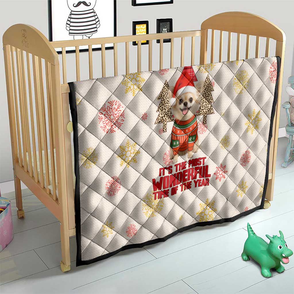 Chihuahua The Most Beautiful Time Xmas Christmas Quilt Xmas Holiday Patterns - Wonder Print Shop
