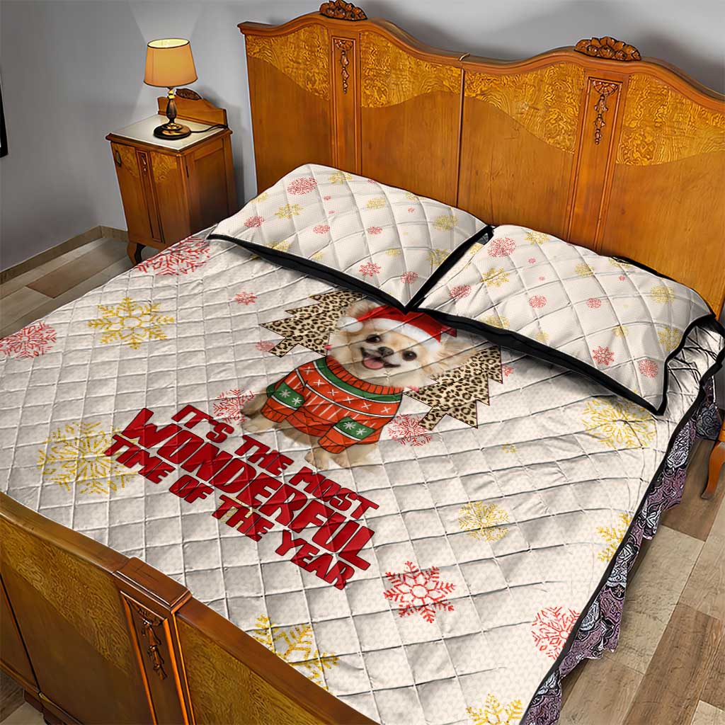 Chihuahua The Most Beautiful Time Xmas Christmas Quilt Bed Set Xmas Holiday Patterns - Wonder Print Shop
