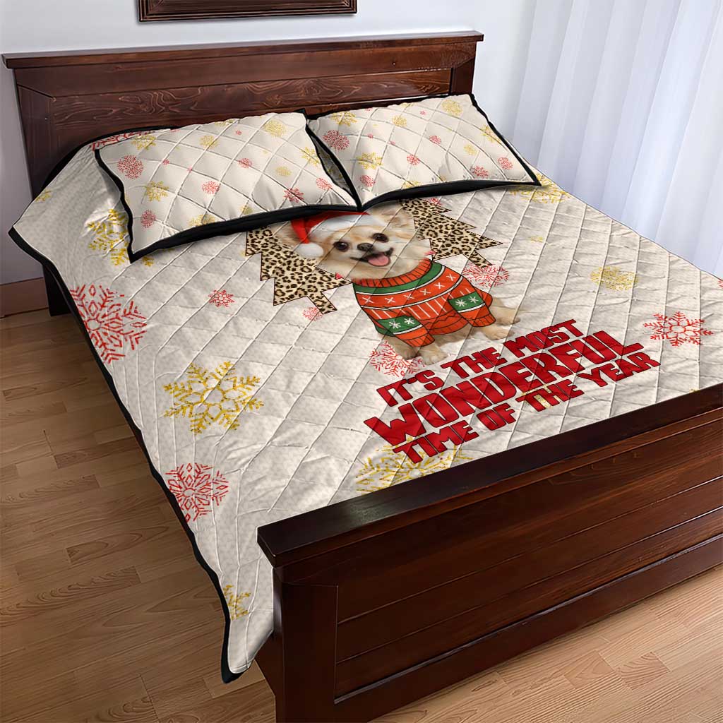 Chihuahua The Most Beautiful Time Xmas Christmas Quilt Bed Set Xmas Holiday Patterns - Wonder Print Shop
