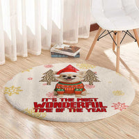 Chihuahua The Most Beautiful Time Xmas Christmas Round Carpet Xmas Holiday Patterns - Wonder Print Shop