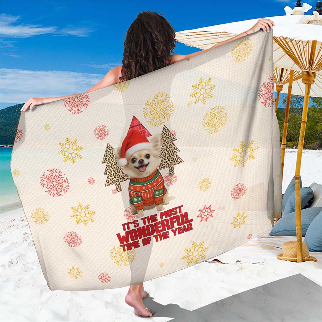 Chihuahua The Most Beautiful Time Xmas Christmas Sarong Xmas Holiday Patterns - Wonder Print Shop