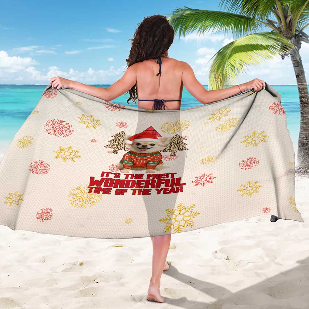 Chihuahua The Most Beautiful Time Xmas Christmas Sarong Xmas Holiday Patterns - Wonder Print Shop