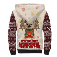 Chihuahua The Most Beautiful Time Xmas Christmas Sherpa Hoodie Xmas Holiday Patterns - Wonder Print Shop
