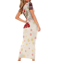 Chihuahua The Most Beautiful Time Xmas Christmas Short Sleeve Bodycon Dress Xmas Holiday Patterns - Wonder Print Shop