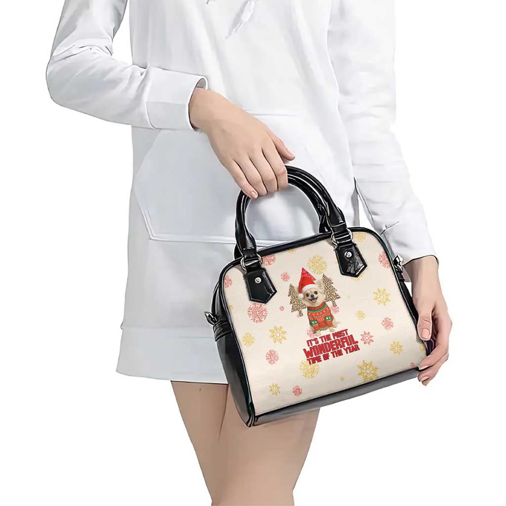 Chihuahua The Most Beautiful Time Xmas Christmas Shoulder Handbag Xmas Holiday Patterns - Wonder Print Shop