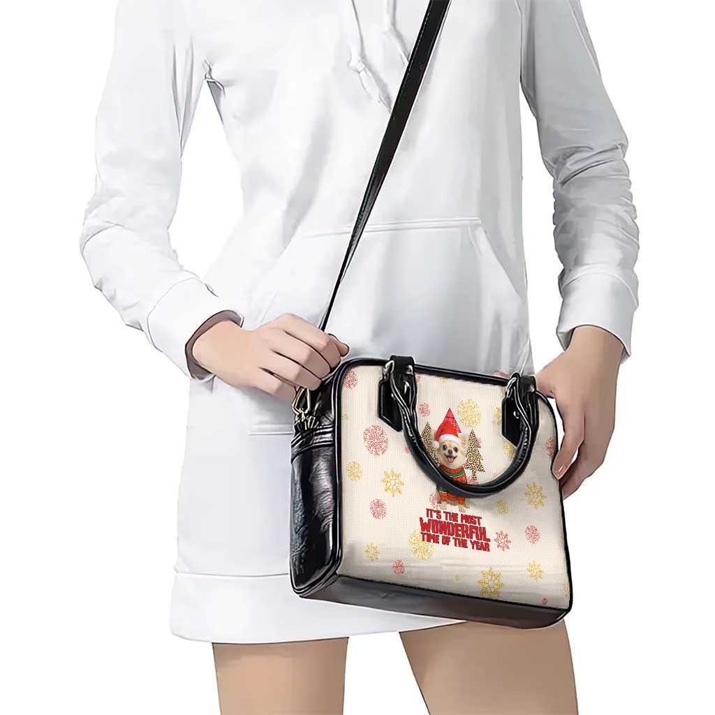 Chihuahua The Most Beautiful Time Xmas Christmas Shoulder Handbag Xmas Holiday Patterns - Wonder Print Shop