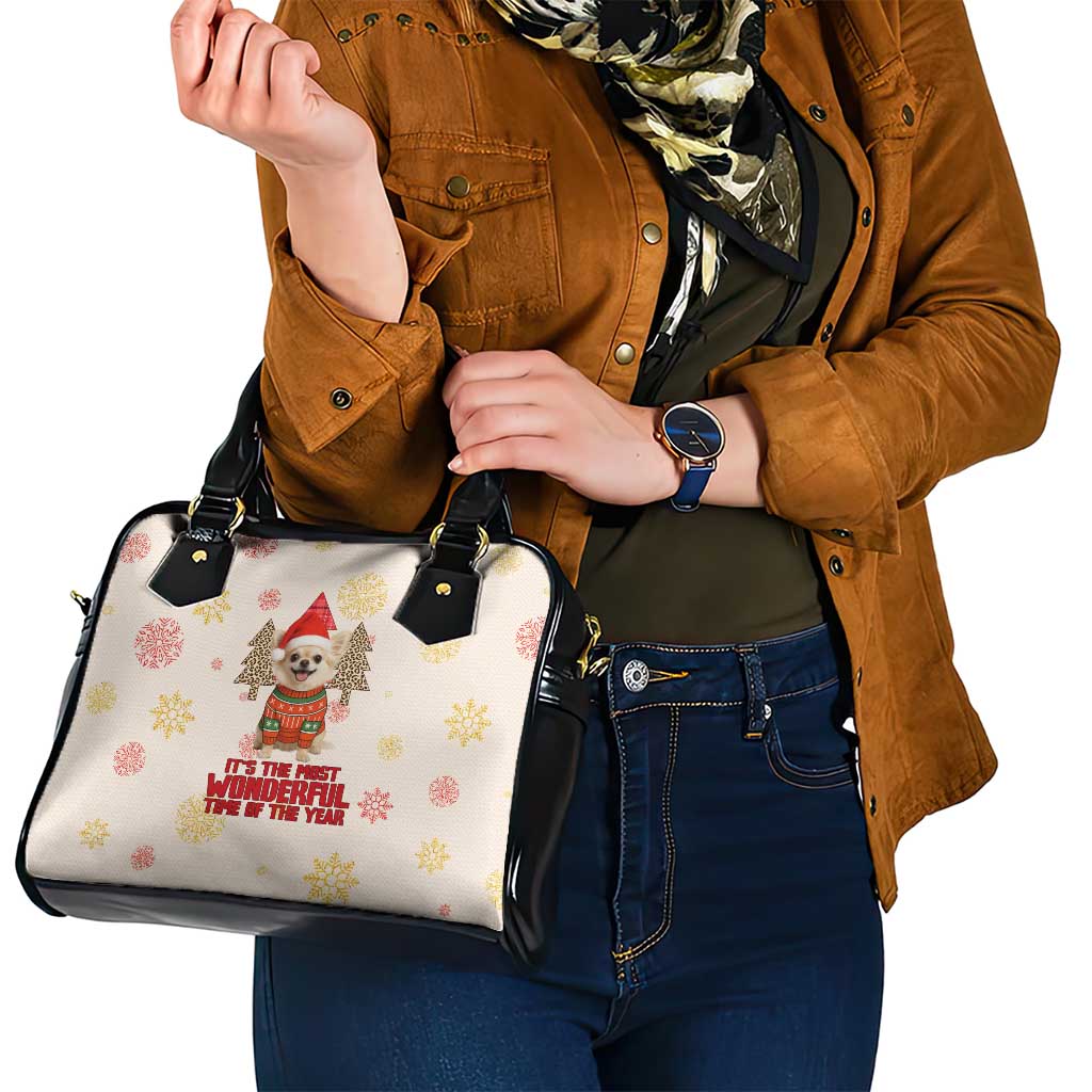 Chihuahua The Most Beautiful Time Xmas Christmas Shoulder Handbag Xmas Holiday Patterns - Wonder Print Shop