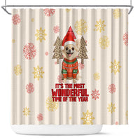 Chihuahua The Most Beautiful Time Xmas Christmas Shower Curtain Xmas Holiday Patterns - Wonder Print Shop