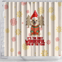Chihuahua The Most Beautiful Time Xmas Christmas Shower Curtain Xmas Holiday Patterns - Wonder Print Shop