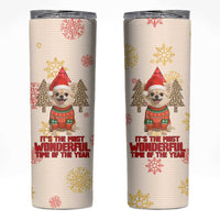 Chihuahua The Most Beautiful Time Xmas Christmas Skinny Tumbler Xmas Holiday Patterns - Wonder Print Shop
