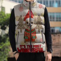 Chihuahua The Most Beautiful Time Xmas Christmas Sleeveless Puffer Jacket Xmas Holiday Patterns - Wonder Print Shop