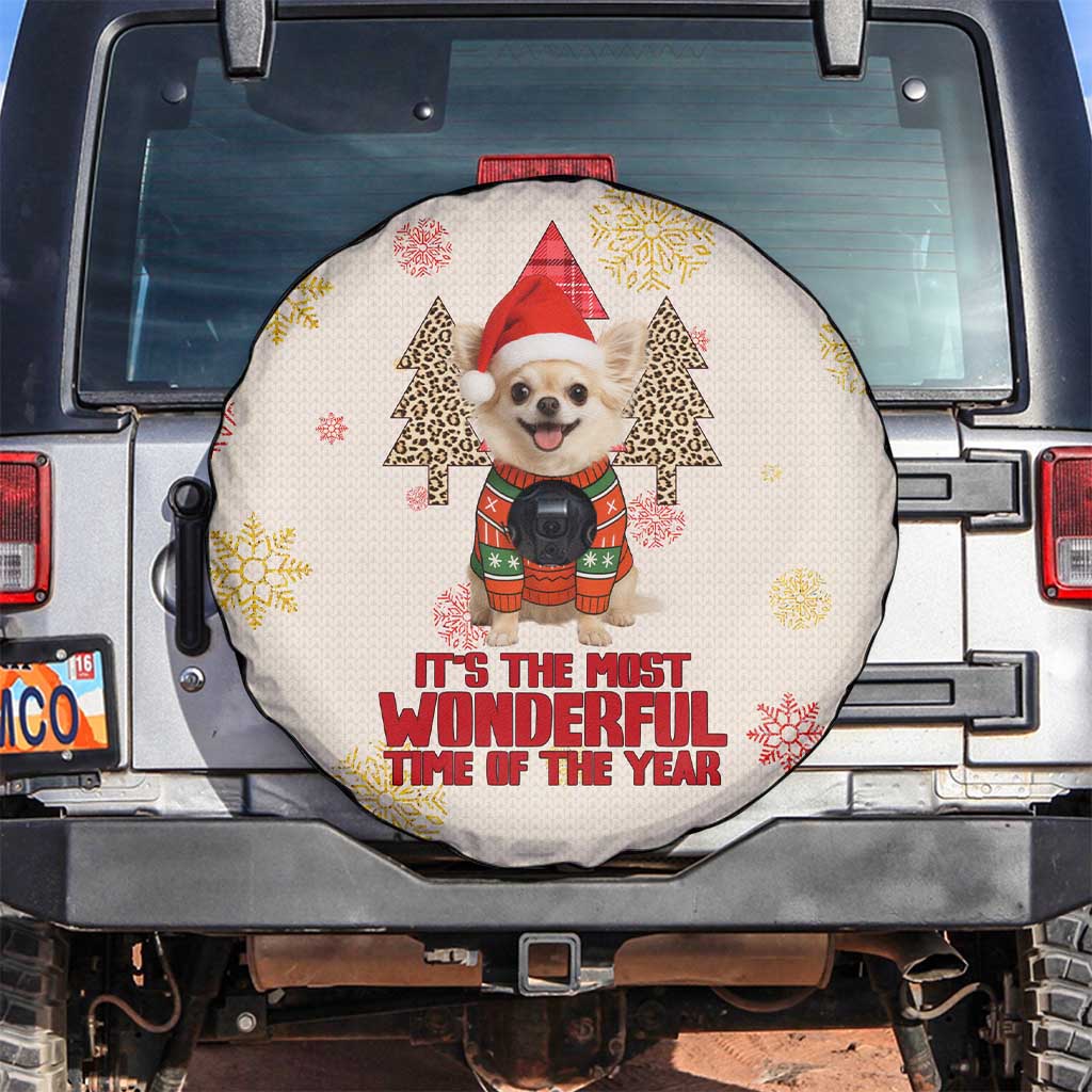 Chihuahua The Most Beautiful Time Xmas Christmas Spare Tire Cover Xmas Holiday Patterns - Wonder Print Shop