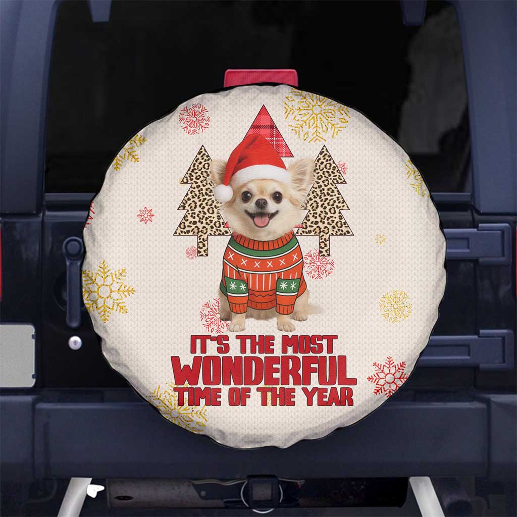 Chihuahua The Most Beautiful Time Xmas Christmas Spare Tire Cover Xmas Holiday Patterns - Wonder Print Shop