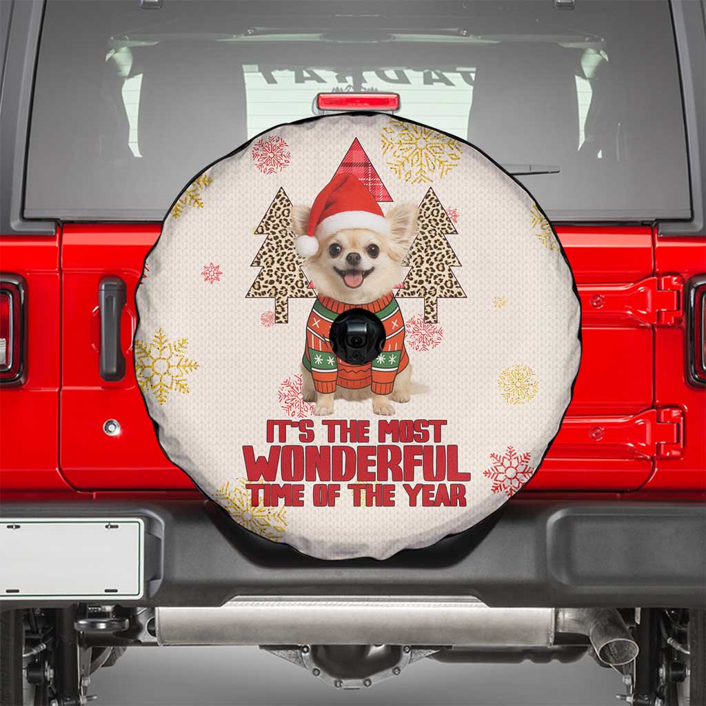 Chihuahua The Most Beautiful Time Xmas Christmas Spare Tire Cover Xmas Holiday Patterns - Wonder Print Shop