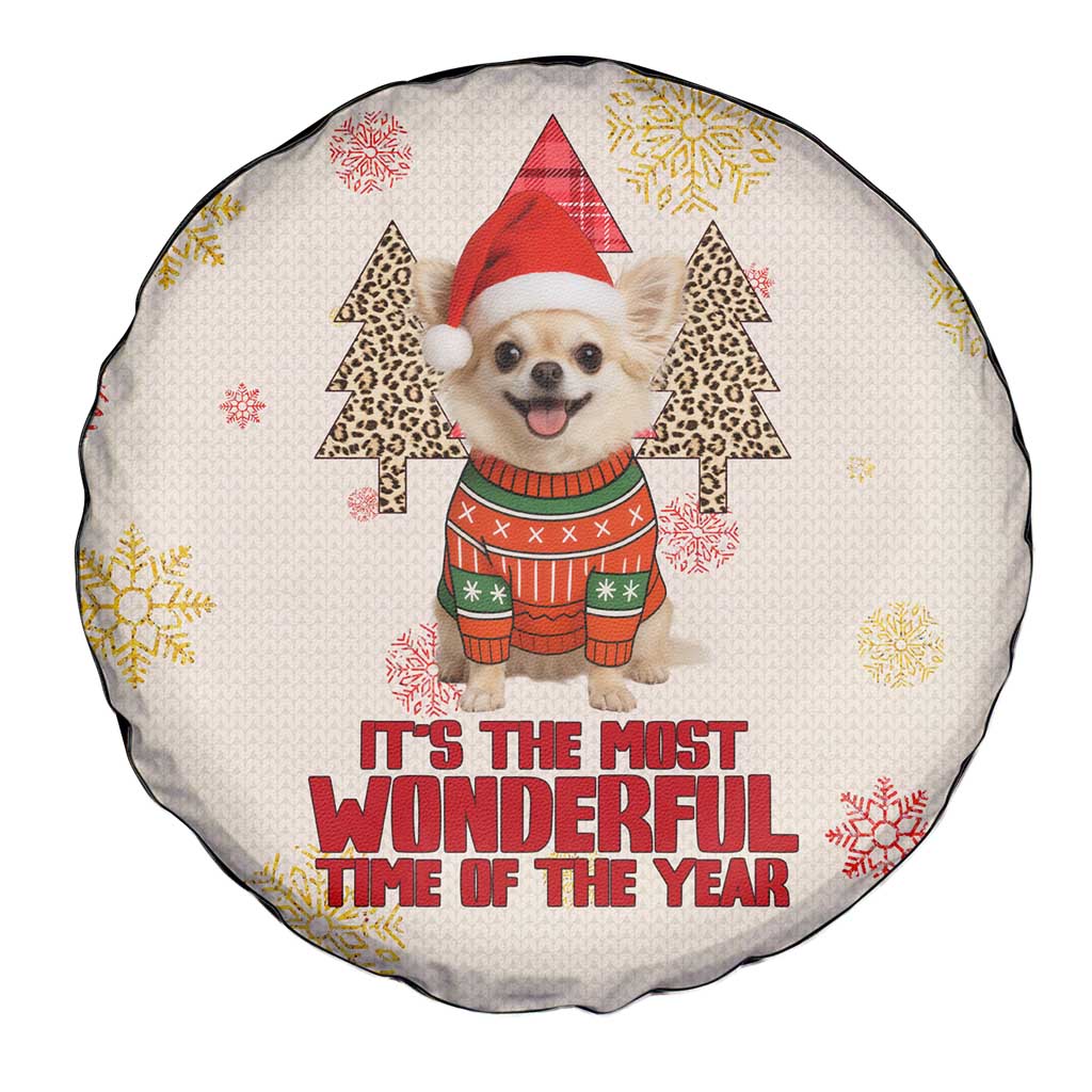 Chihuahua The Most Beautiful Time Xmas Christmas Spare Tire Cover Xmas Holiday Patterns - Wonder Print Shop