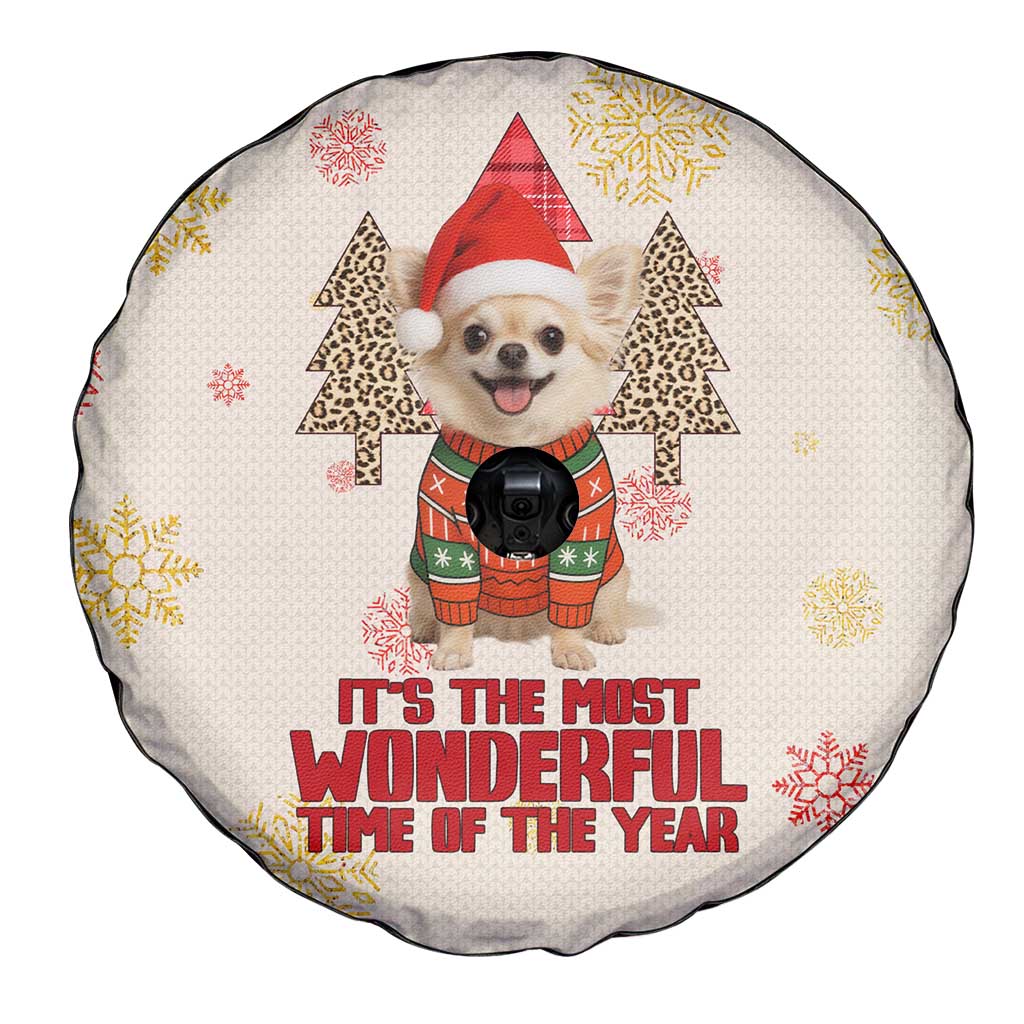 Chihuahua The Most Beautiful Time Xmas Christmas Spare Tire Cover Xmas Holiday Patterns - Wonder Print Shop