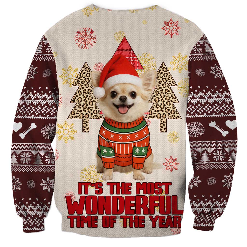 Chihuahua The Most Beautiful Time Xmas Christmas Sweatshirt Xmas Holiday Patterns - Wonder Print Shop