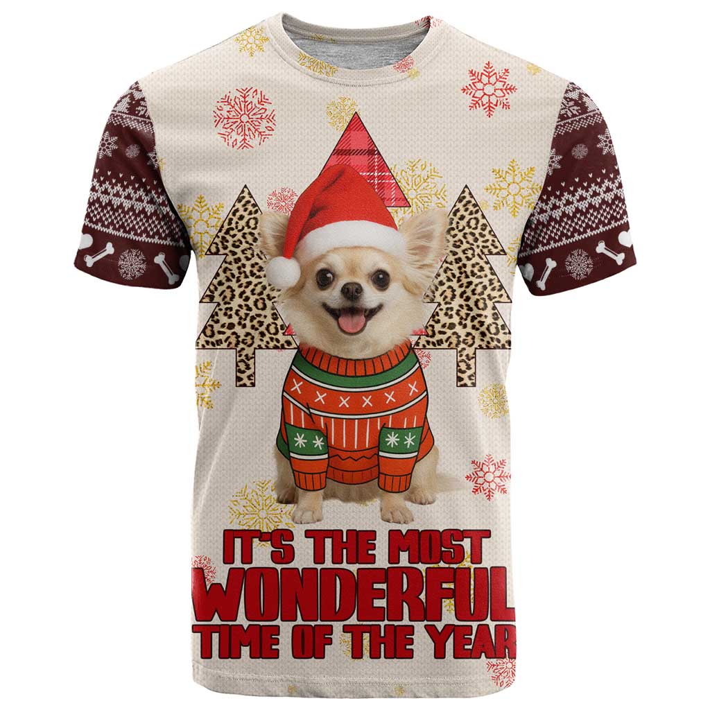 Chihuahua The Most Beautiful Time Xmas Christmas T Shirt Xmas Holiday Patterns - Wonder Print Shop