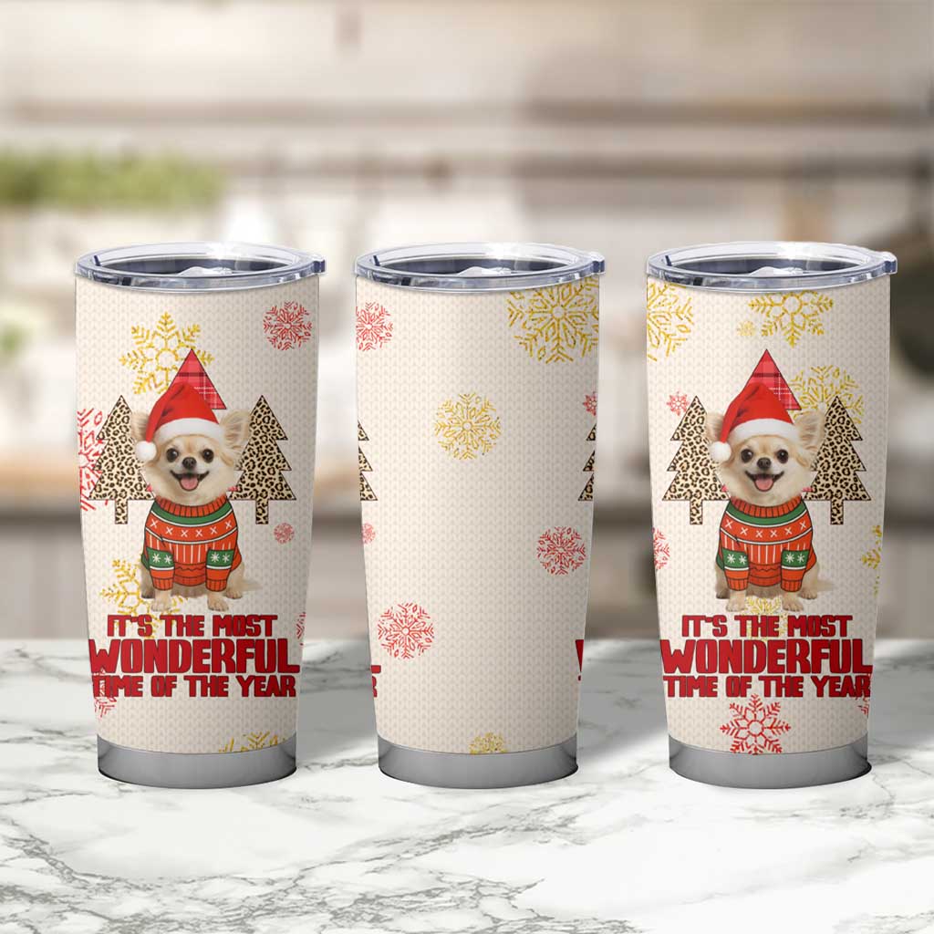 Chihuahua The Most Beautiful Time Xmas Christmas Tumbler Cup Xmas Holiday Patterns - Wonder Print Shop