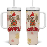Chihuahua The Most Beautiful Time Xmas Christmas Tumbler With Handle Xmas Holiday Patterns - Wonder Print Shop