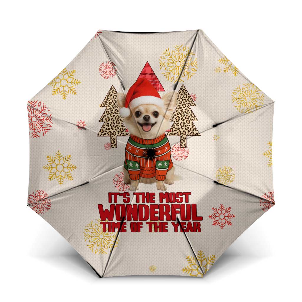 Chihuahua The Most Beautiful Time Xmas Christmas Umbrella Xmas Holiday Patterns - Wonder Print Shop