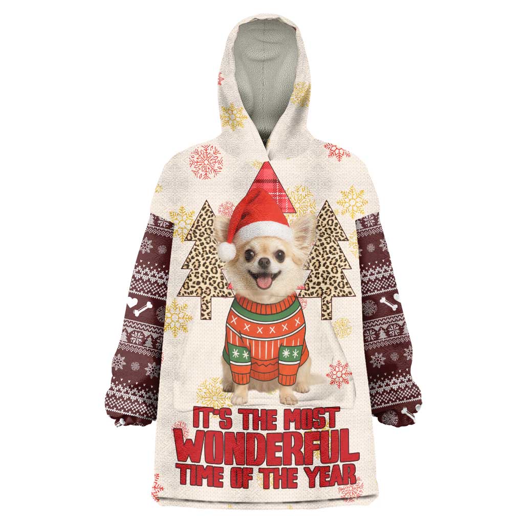 Chihuahua The Most Beautiful Time Xmas Christmas Wearable Blanket Hoodie Xmas Holiday Patterns - Wonder Print Shop