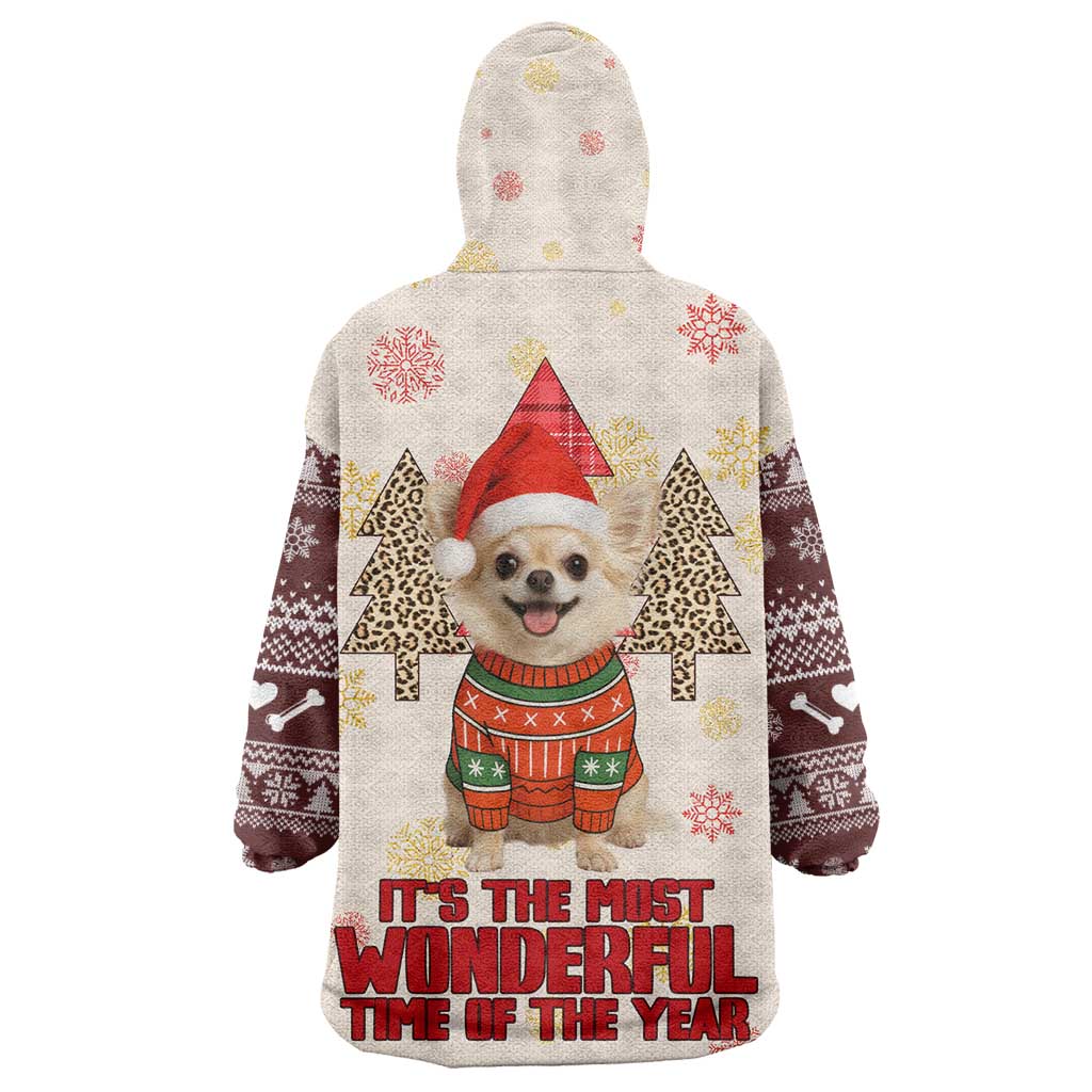 Chihuahua The Most Beautiful Time Xmas Christmas Wearable Blanket Hoodie Xmas Holiday Patterns - Wonder Print Shop