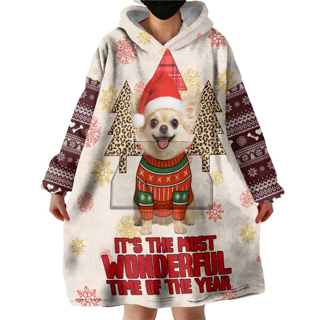 Chihuahua The Most Beautiful Time Xmas Christmas Wearable Blanket Hoodie Xmas Holiday Patterns - Wonder Print Shop
