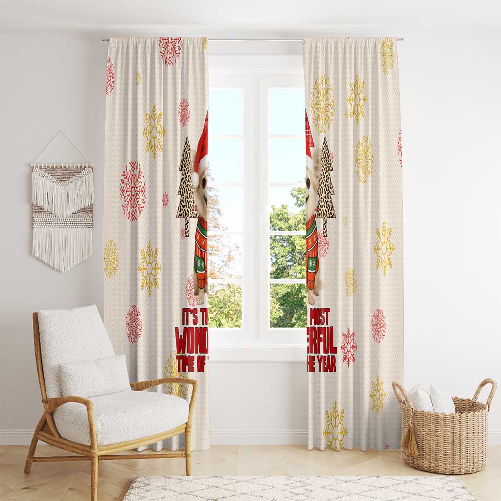 Chihuahua The Most Beautiful Time Xmas Christmas Window Curtain Xmas Holiday Patterns - Wonder Print Shop