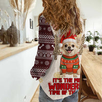 Chihuahua The Most Beautiful Time Xmas Christmas Women Casual Shirt Xmas Holiday Patterns - Wonder Print Shop