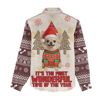 Chihuahua The Most Beautiful Time Xmas Christmas Women Casual Shirt Xmas Holiday Patterns - Wonder Print Shop