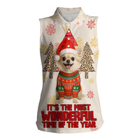 Chihuahua The Most Beautiful Time Xmas Christmas Women Sleeveless Polo Shirt Xmas Holiday Patterns - Wonder Print Shop