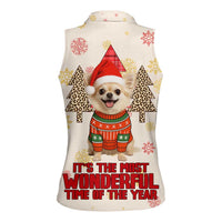 Chihuahua The Most Beautiful Time Xmas Christmas Women Sleeveless Polo Shirt Xmas Holiday Patterns - Wonder Print Shop
