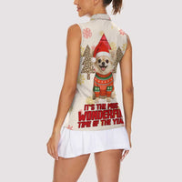 Chihuahua The Most Beautiful Time Xmas Christmas Women Sleeveless Polo Shirt Xmas Holiday Patterns - Wonder Print Shop