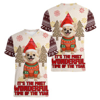 Chihuahua The Most Beautiful Time Xmas Christmas Women V-Neck T-Shirt Xmas Holiday Patterns - Wonder Print Shop