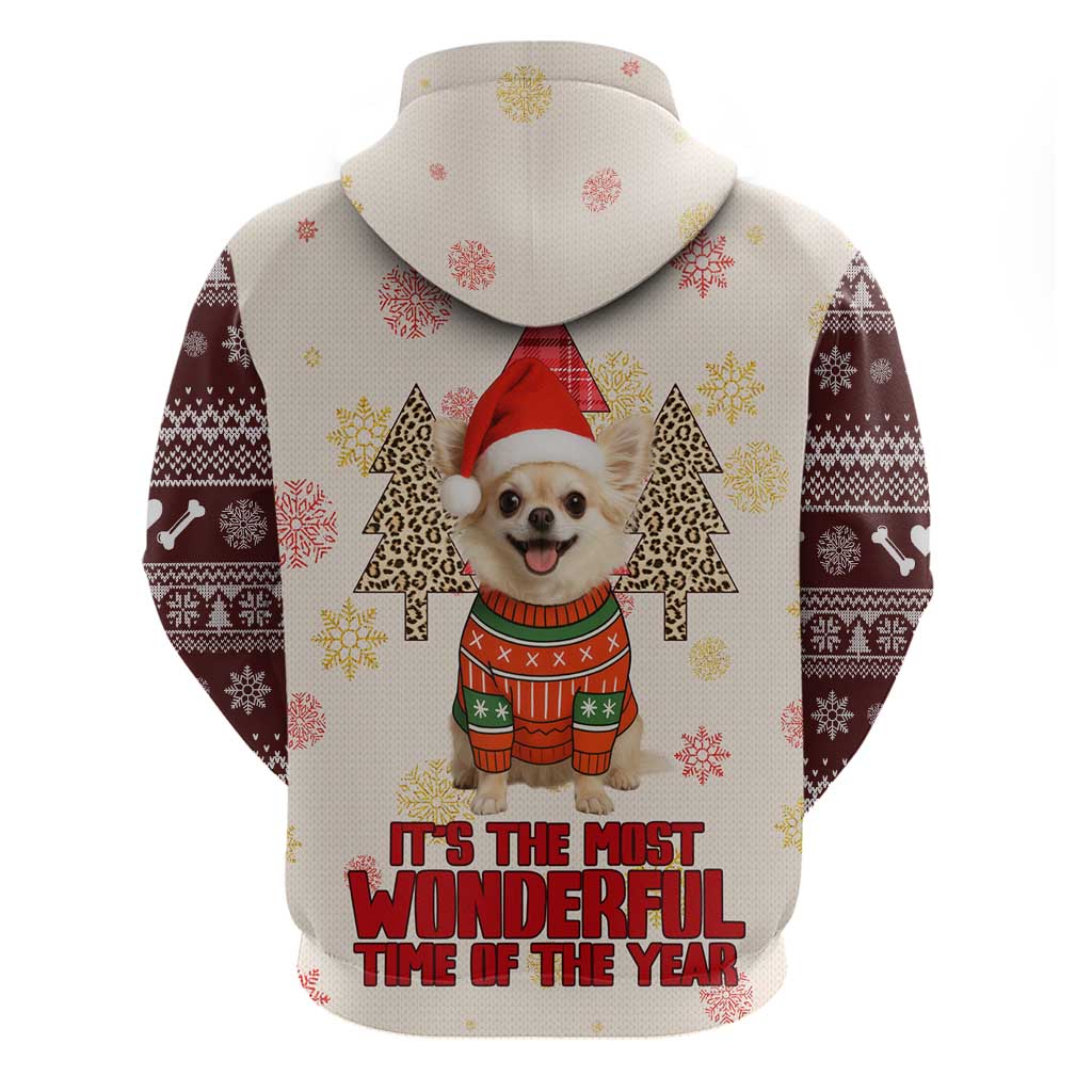 Chihuahua The Most Beautiful Time Xmas Christmas Zip Hoodie Xmas Holiday Patterns - Wonder Print Shop