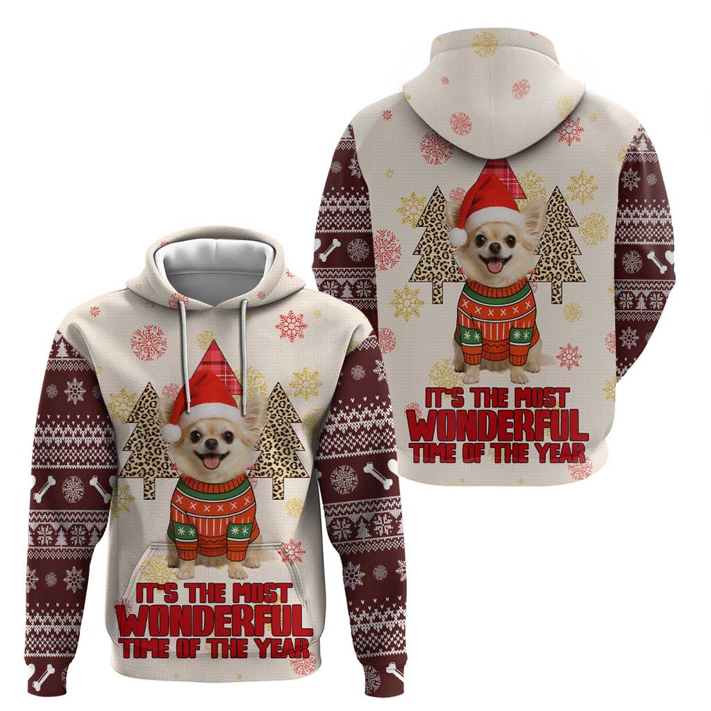 Chihuahua The Most Beautiful Time Xmas Christmas Zip Hoodie Xmas Holiday Patterns - Wonder Print Shop