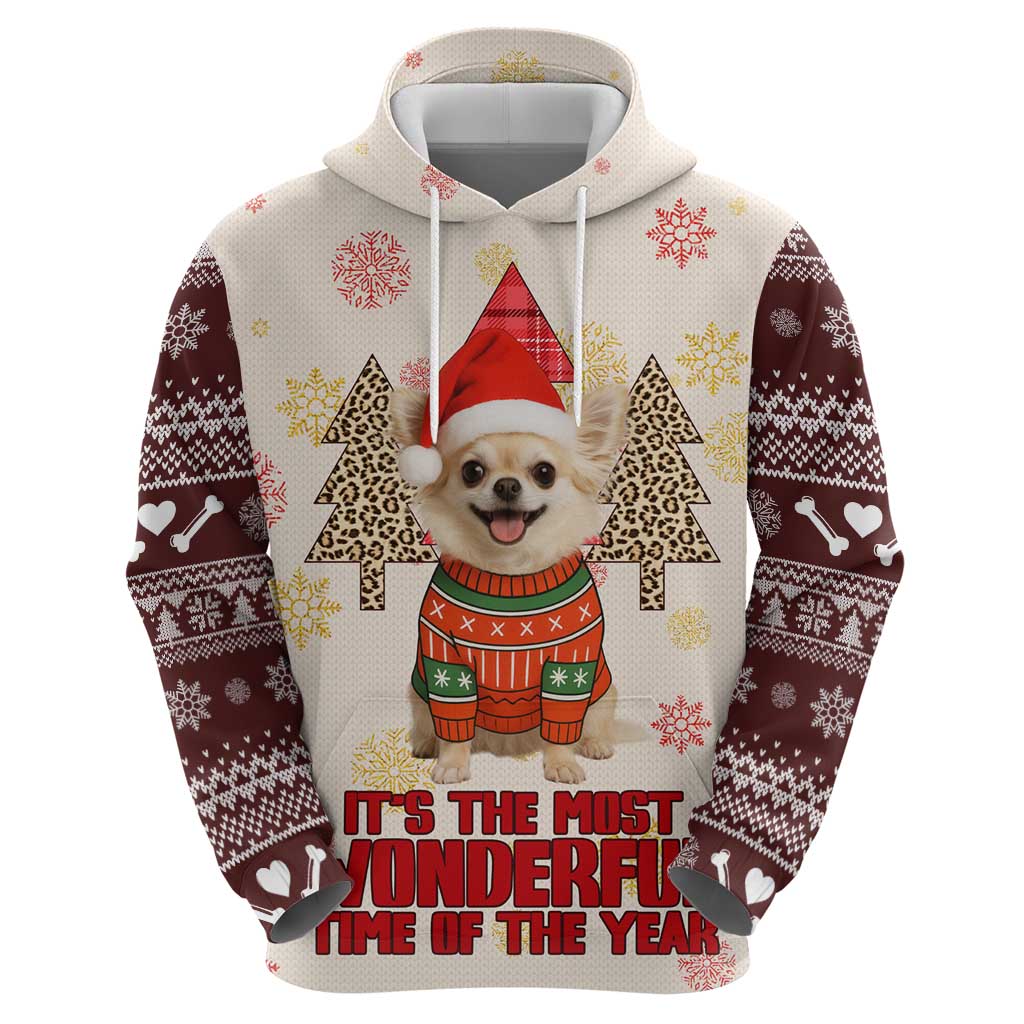 Chihuahua The Most Beautiful Time Xmas Christmas Zip Hoodie Xmas Holiday Patterns - Wonder Print Shop