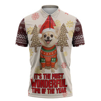 Chihuahua The Most Beautiful Time Xmas Christmas Zipper Polo Shirt Xmas Holiday Patterns - Wonder Print Shop