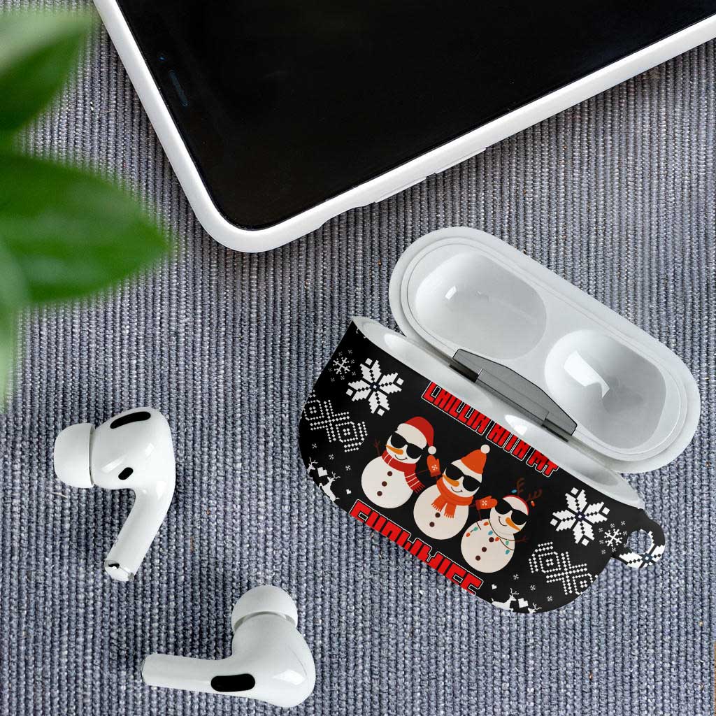 Chillin With My Snowmies Christmas AirPods Case Xmas Holiday Patterns - Wonder Print Shop