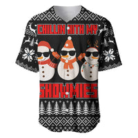 Chillin With My Snowmies Christmas Baseball Jersey Xmas Holiday Patterns - Wonder Print Shop