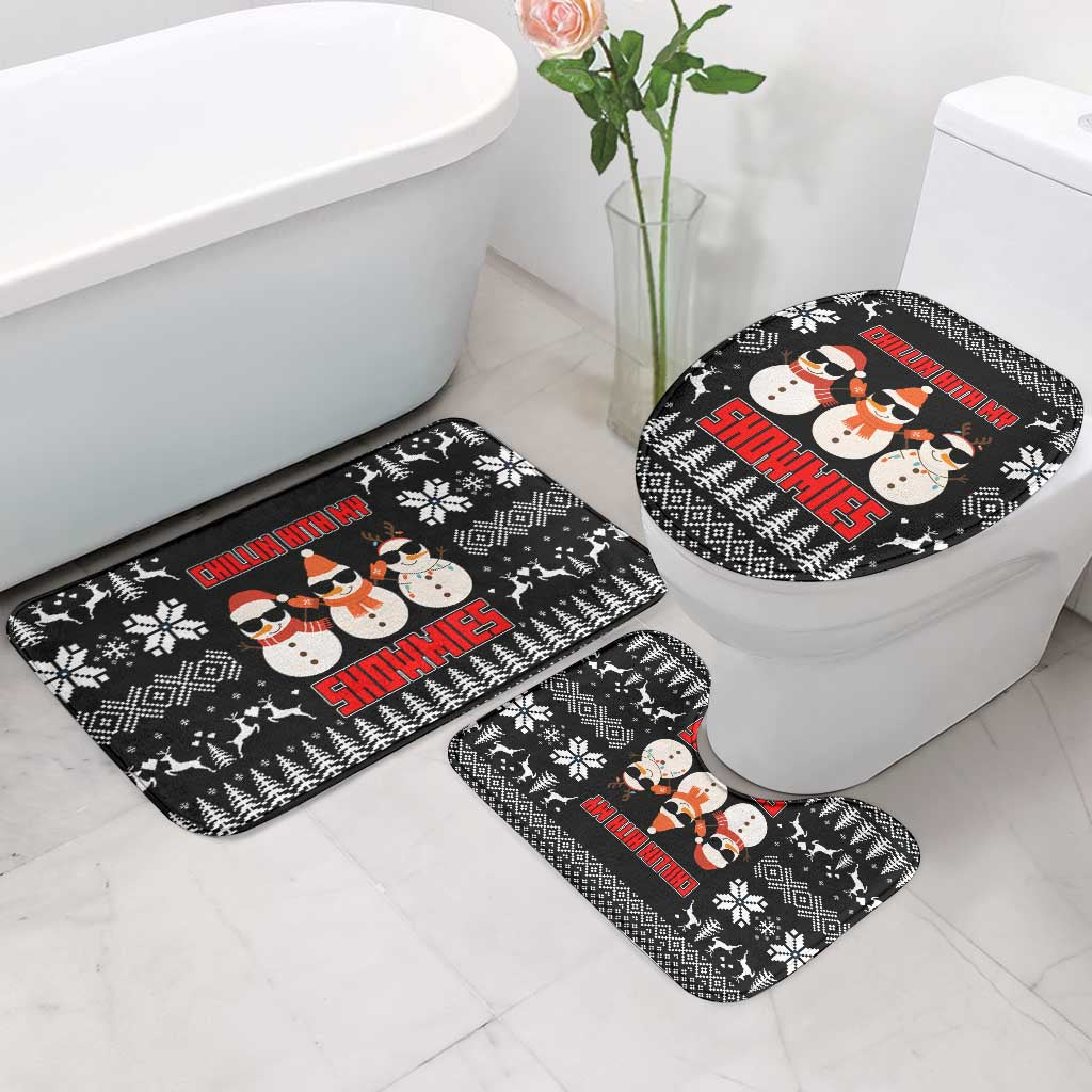 Chillin With My Snowmies Christmas Bathroom Set Xmas Holiday Patterns - Wonder Print Shop