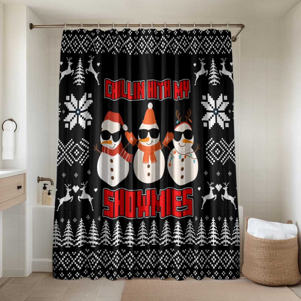 Chillin With My Snowmies Christmas Bathroom Set Xmas Holiday Patterns - Wonder Print Shop