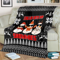 Chillin With My Snowmies Christmas Blanket Xmas Holiday Patterns - Wonder Print Shop