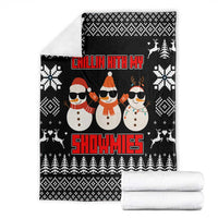 Chillin With My Snowmies Christmas Blanket Xmas Holiday Patterns - Wonder Print Shop