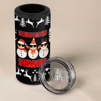 Chillin With My Snowmies Christmas 4 in 1 Can Cooler Tumbler Xmas Holiday Patterns - Wonder Print Shop