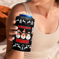 Chillin With My Snowmies Christmas 4 in 1 Can Cooler Tumbler Xmas Holiday Patterns - Wonder Print Shop