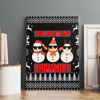 Chillin With My Snowmies Christmas Canvas Wall Art Xmas Holiday Patterns - Wonder Print Shop